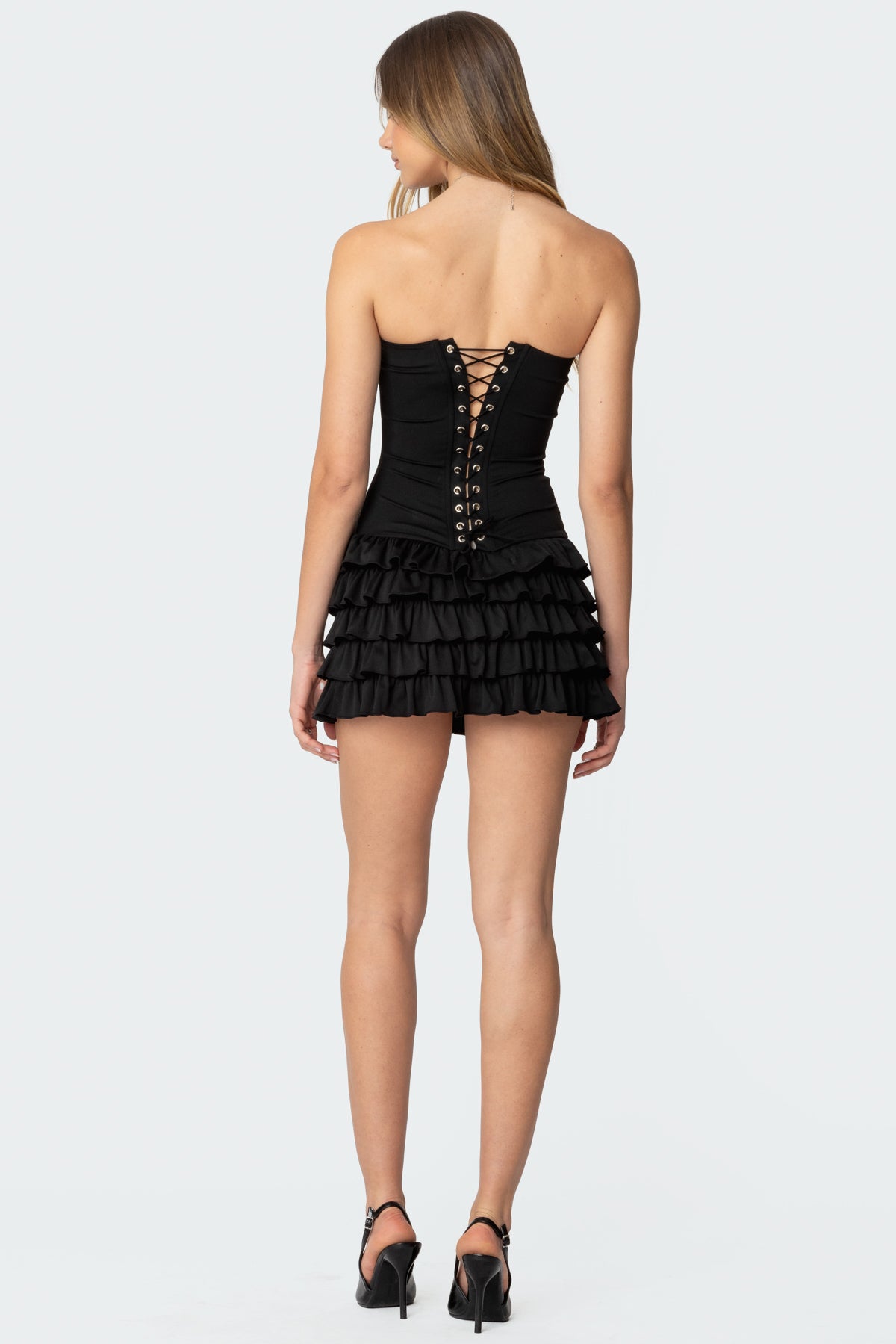Sofia Boned Ruffle Mini Dress - Image 4