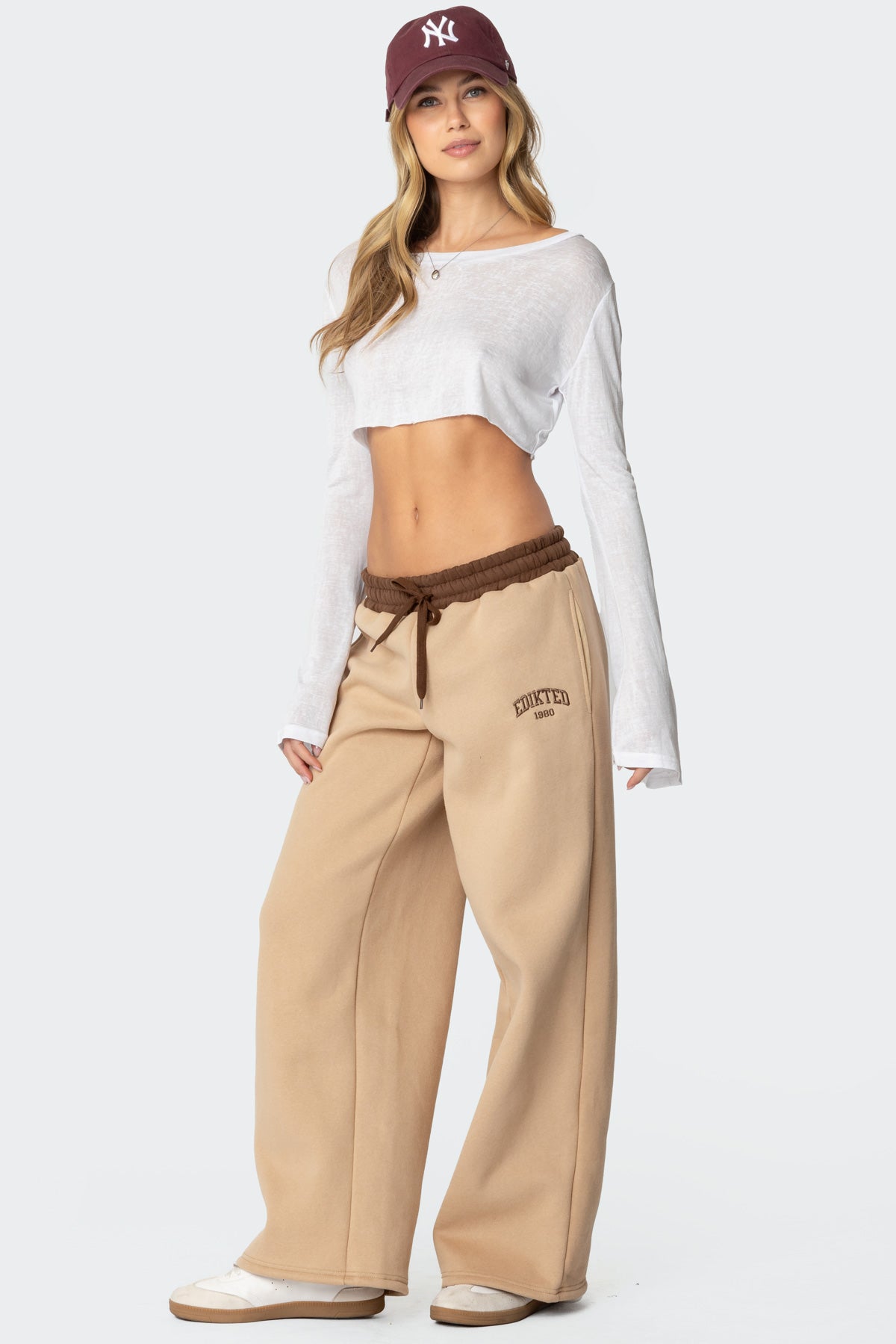 Edikted Contrast Embroidered Sweatpants - Image 4