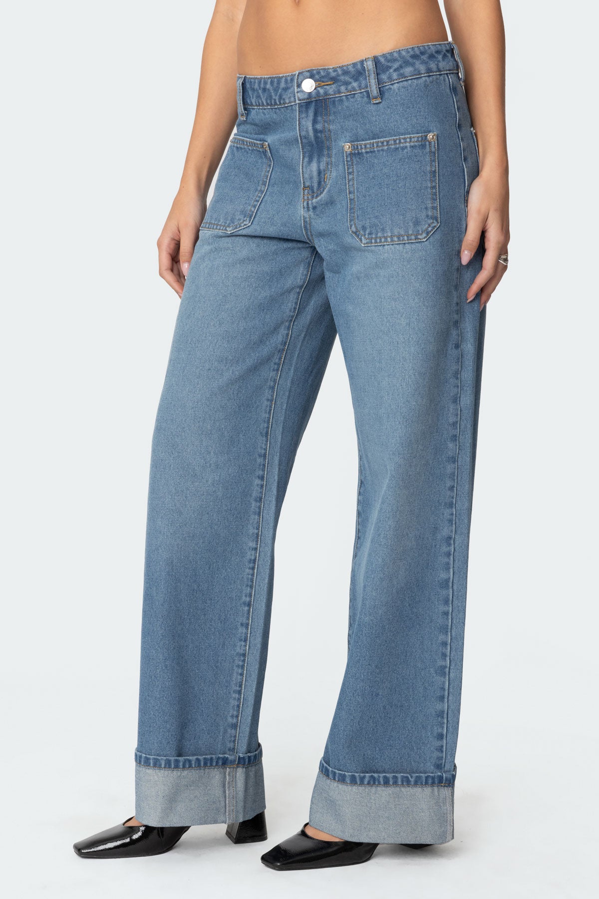 Madi Cuffed Low Rise Jeans - Image 4
