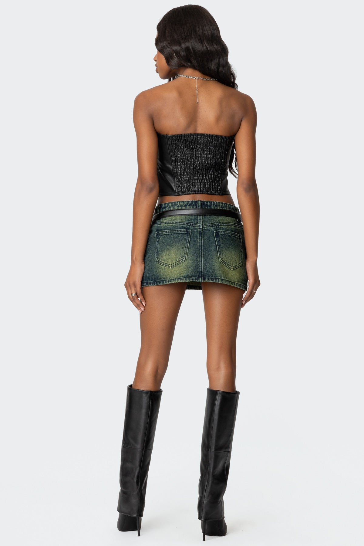 Riviere Washed Denim Mini Skirt - Image 5
