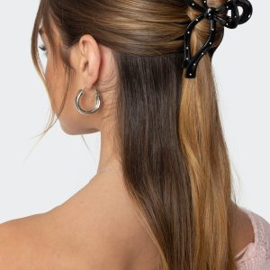 Polka Dot Bow Hair Clip