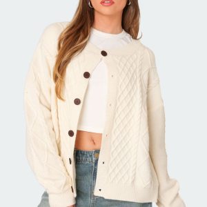 Rory Oversized Cable Knit Cardigan