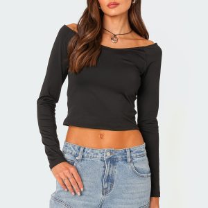 Tahlia V Neck Off Shoulder Top