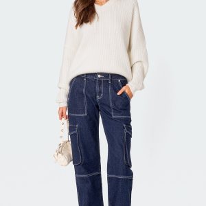 Alyssa Stitch Cargo Jeans