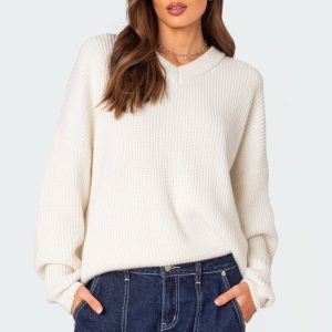 Denny Oversized V Neck Sweater