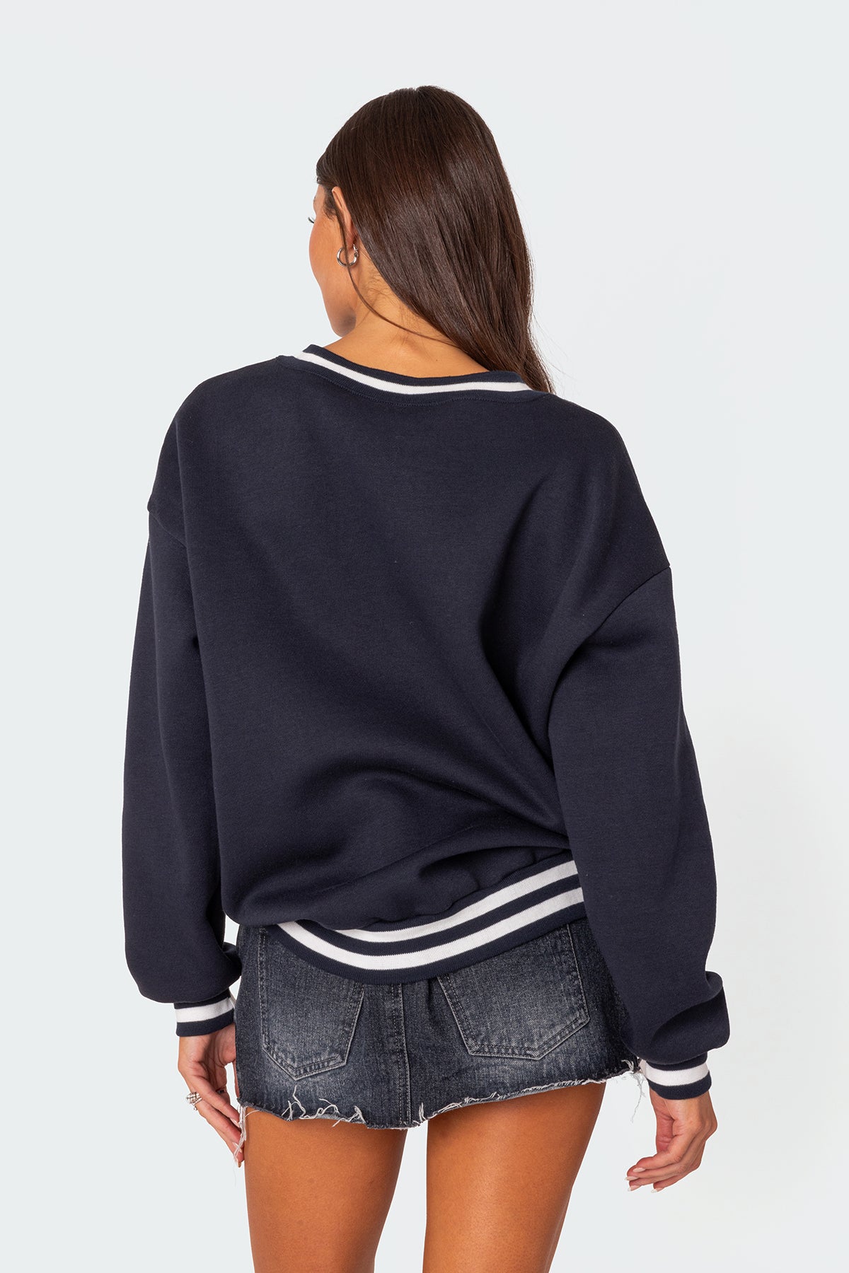 Caryn Oversized V Neck Sweatshirt - Image 4