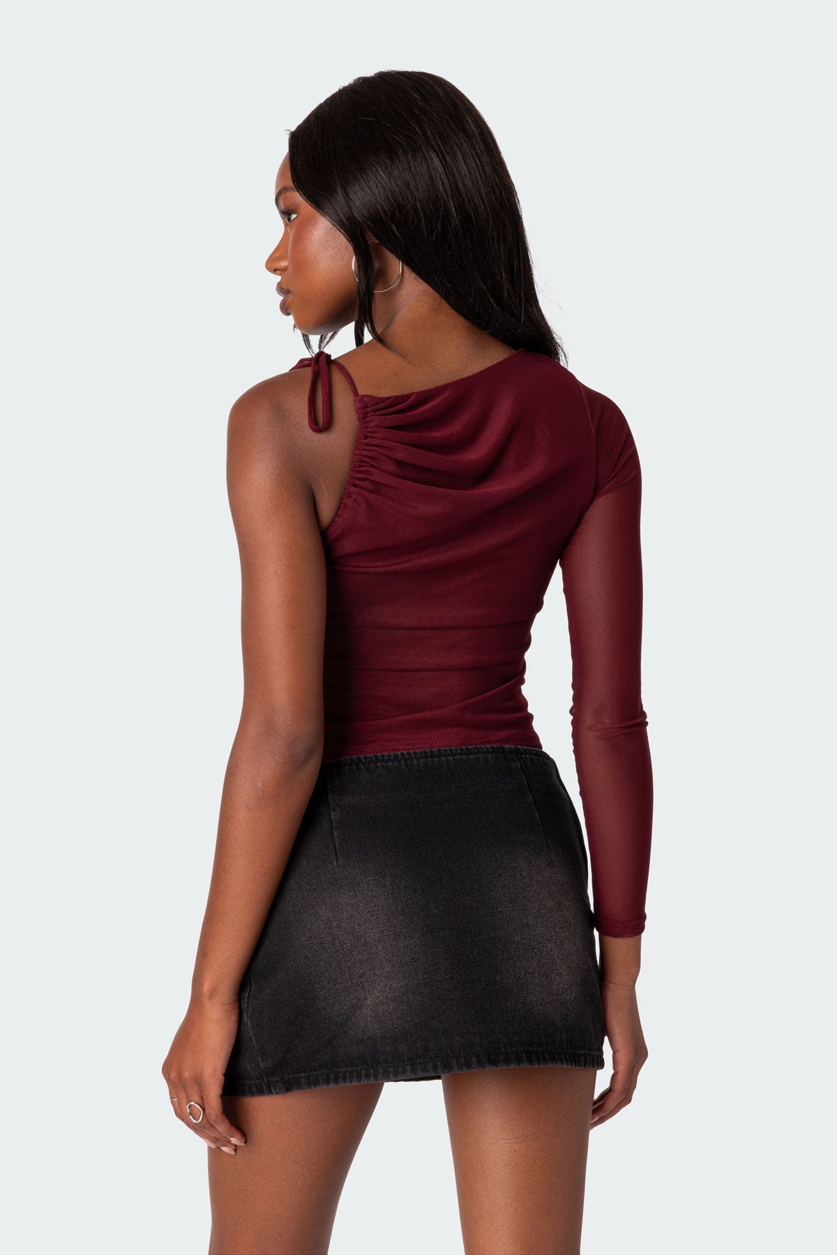 Jupiter One Shoulder Mesh Top - Image 5