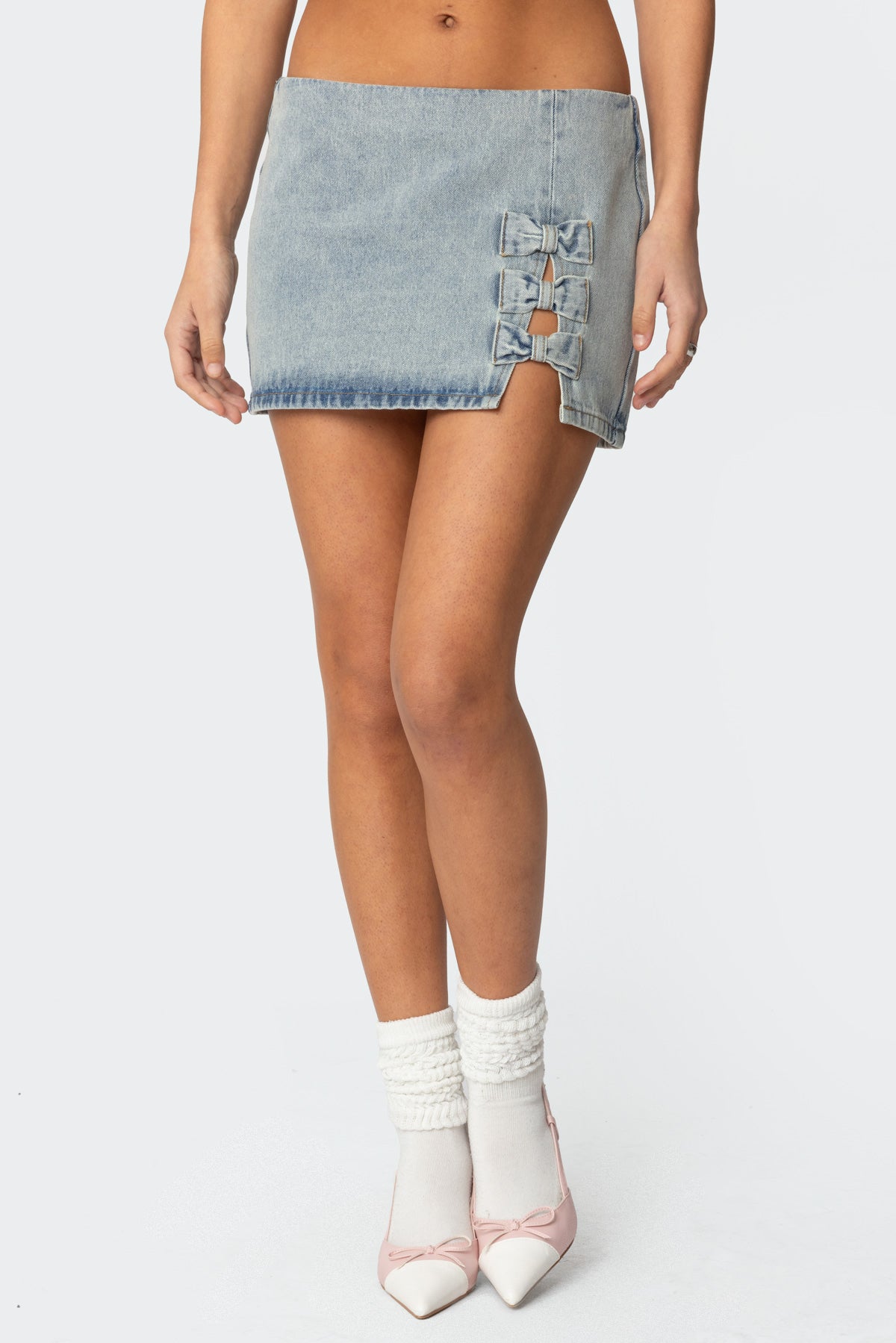 Bowdie Washed Denim Mini Skirt - Image 2