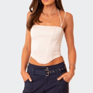 Nara Satin Effect Lace Up Corset