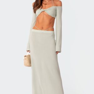 Celeste Low Rise Strap Maxi Skirt