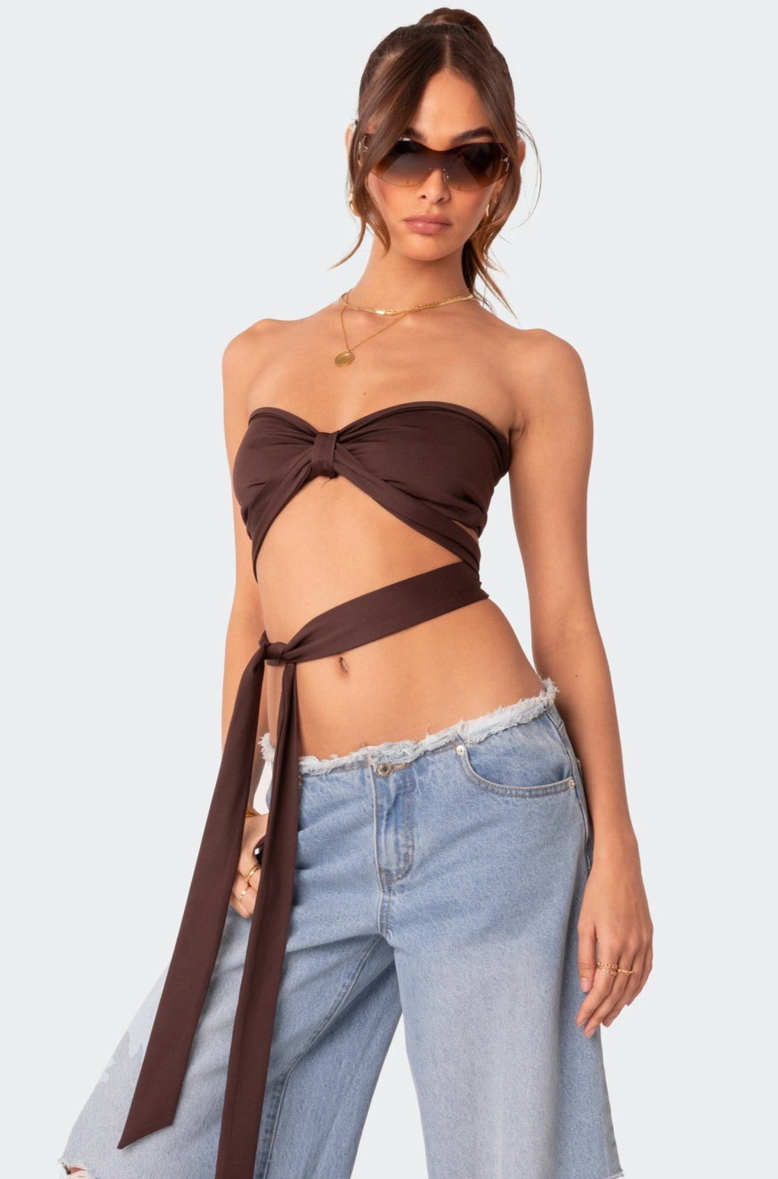Wyatt Wrap Tie Bandeau Top - Image 2