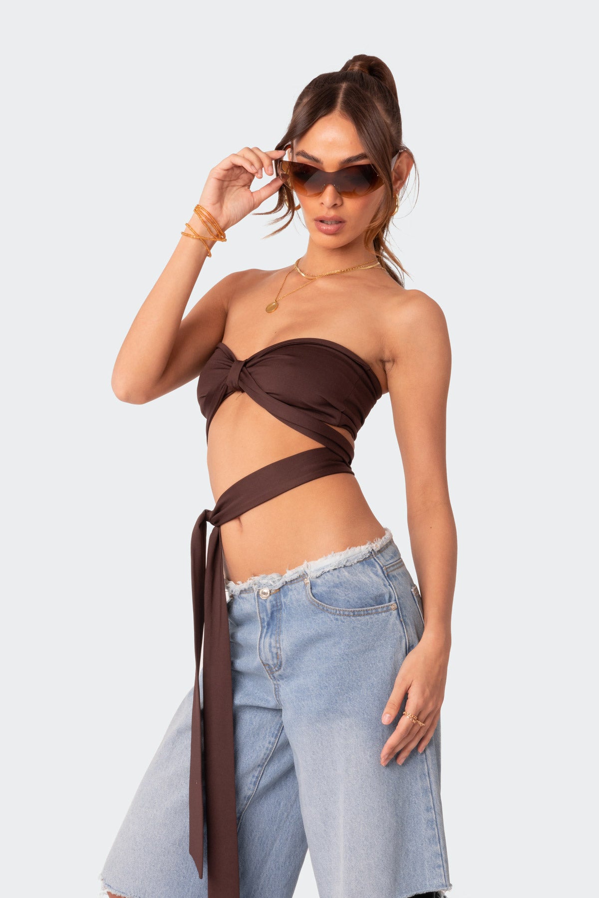 Wyatt Wrap Tie Bandeau Top - Image 3