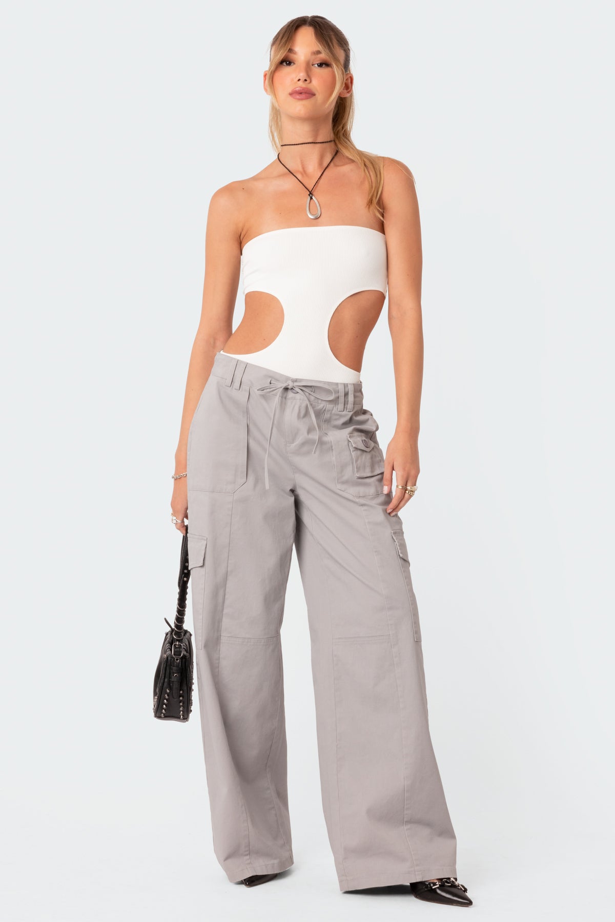 Vivie Ribbed Cut-Out Bodysuit - Image 5