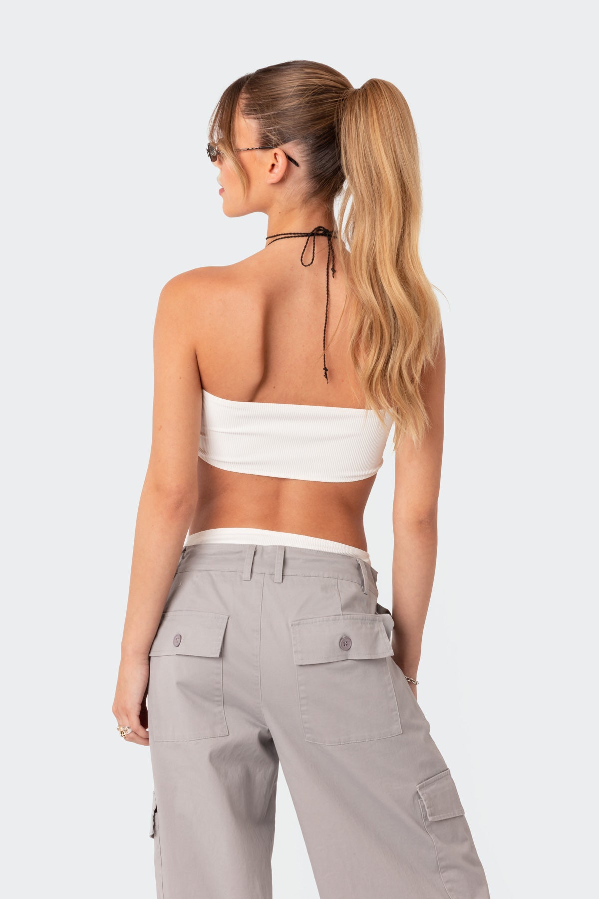 Vivie Ribbed Cut-Out Bodysuit - Image 4