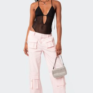 Alva Open Back Sheer Mesh Bodysuit