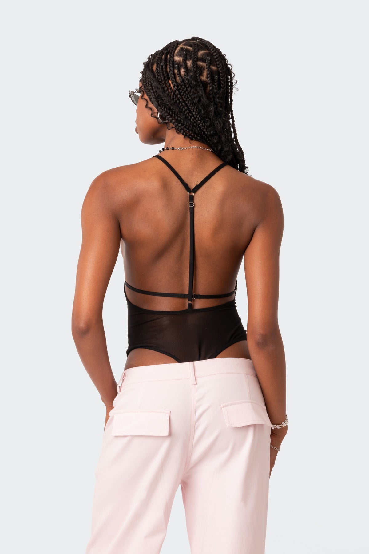 Alva Open Back Sheer Mesh Bodysuit - Image 5