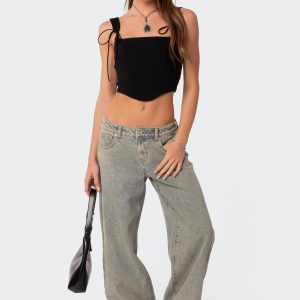 Magda Low Rise Acid Wash Jeans