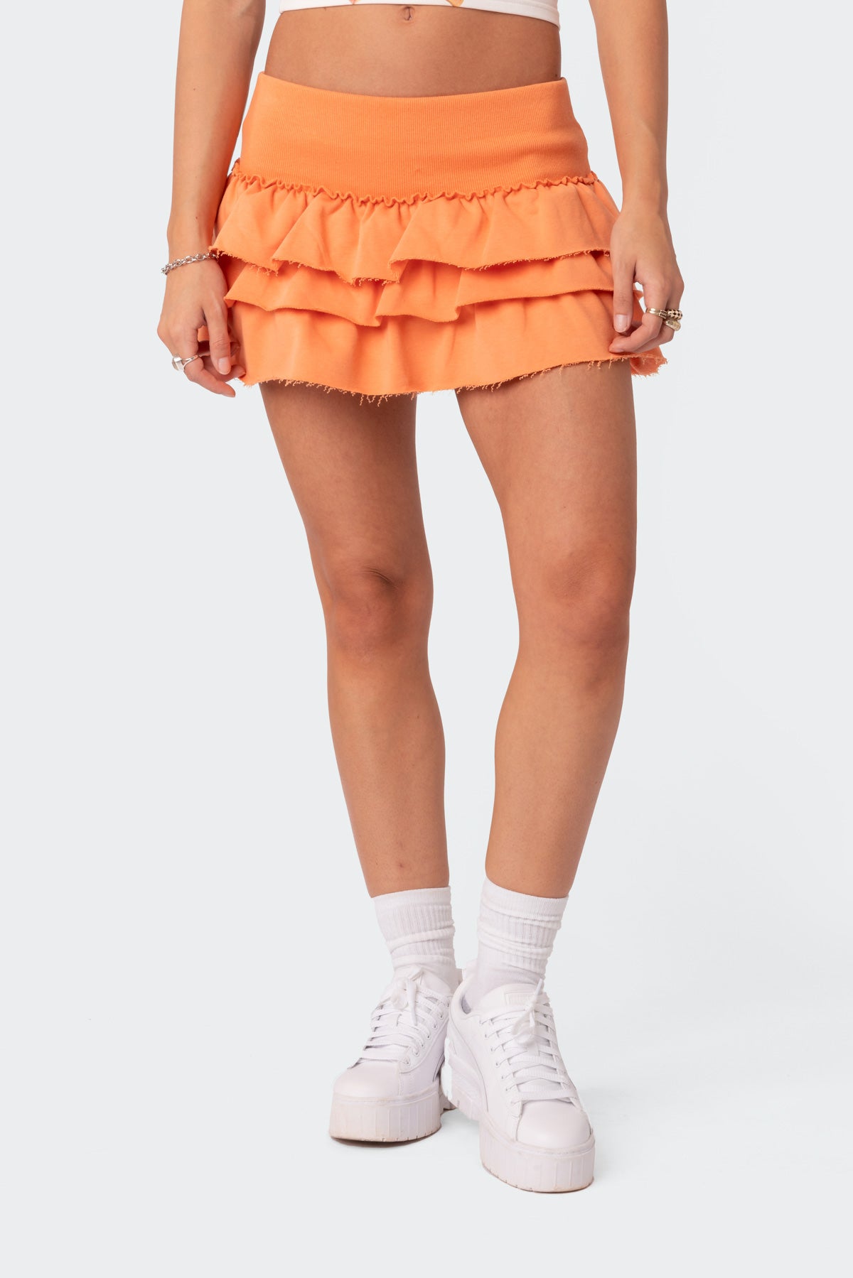 Martina Ruffle Terry Mini Skirt - Image 2