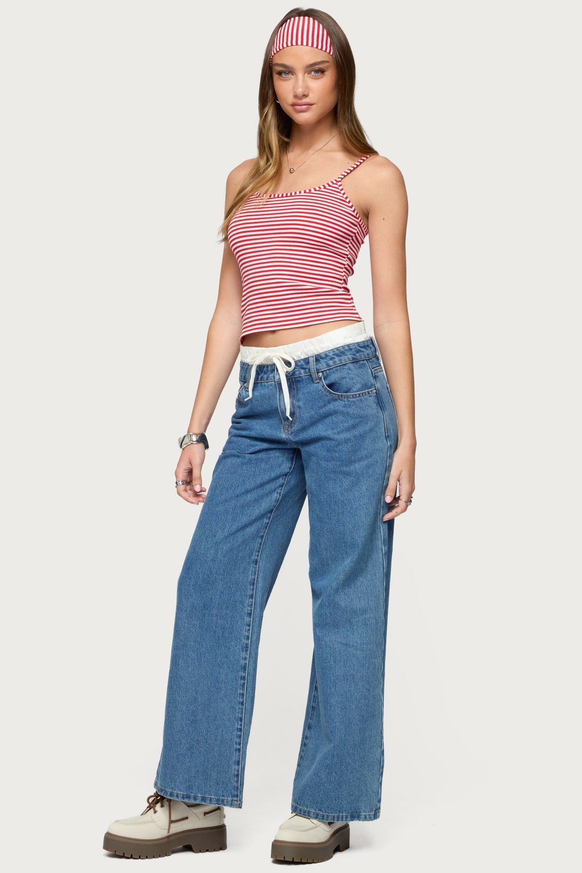 Two Piece Striped Headband Tank Top - Image 4