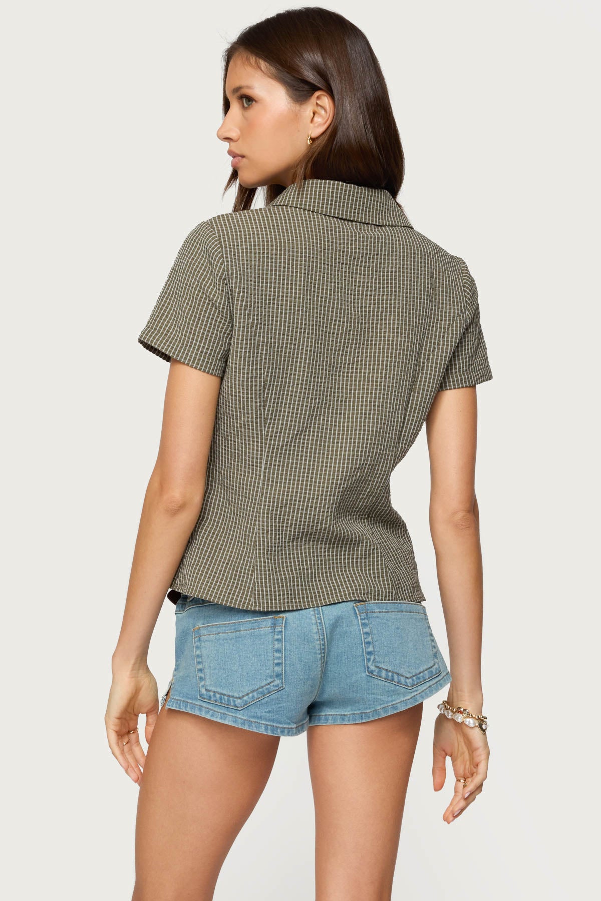 Alisa Plaid Tailored Button Up Shirt - Image 5