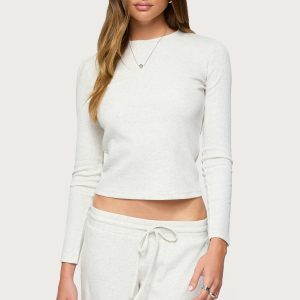 Cicilia Long Sleeve Ribbed T Shirt