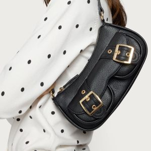 Zinnia Faux Leather Buckle Bag