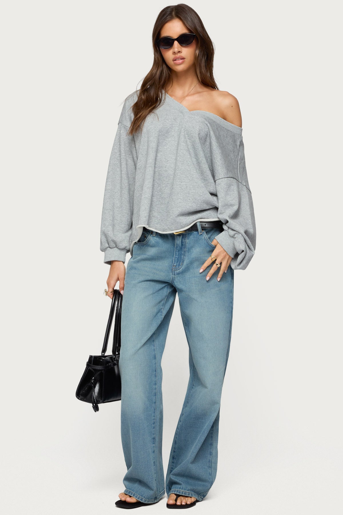 Winfred Oversized V Neck Sweatshirt - Image 2