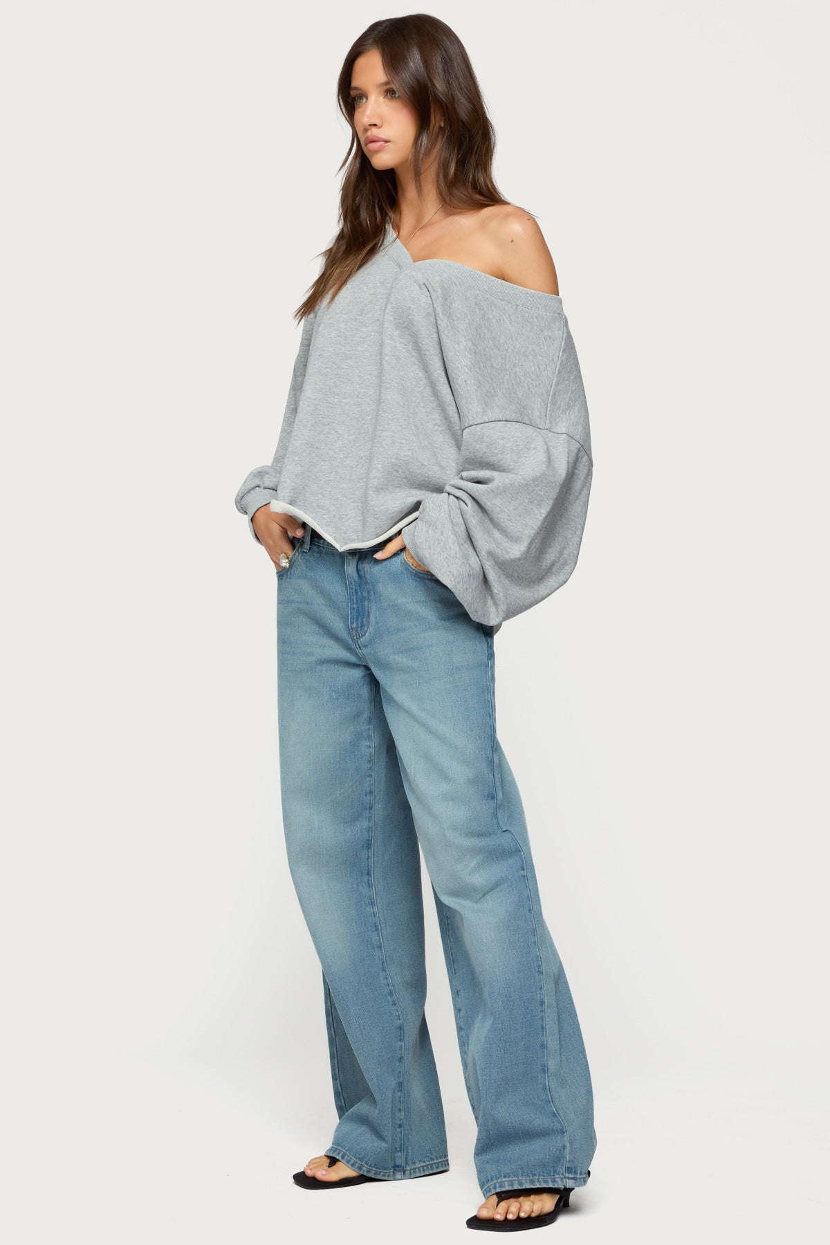 Winfred Oversized V Neck Sweatshirt - Image 4
