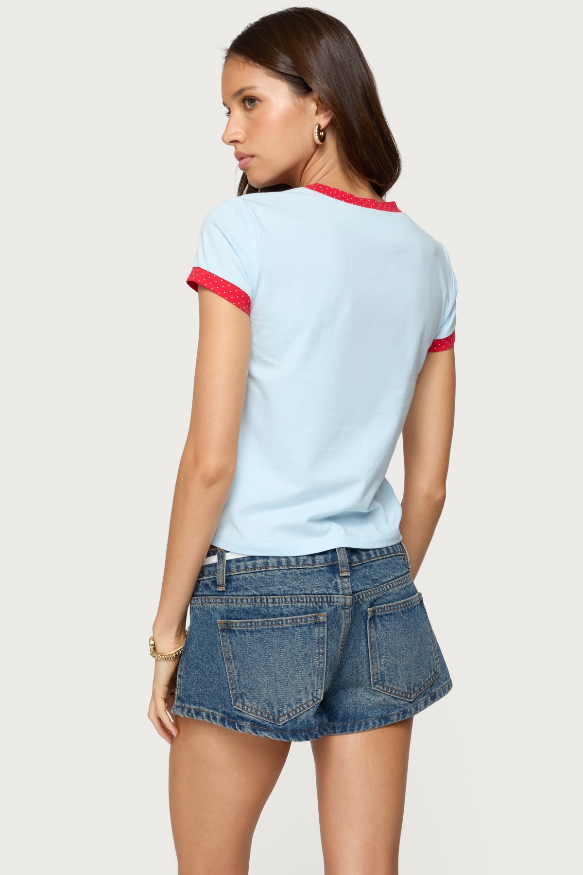 Eighty Polka Dot Contrast T Shirt - Image 5