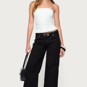 Misha Polka Dot Baggy Low Jeans