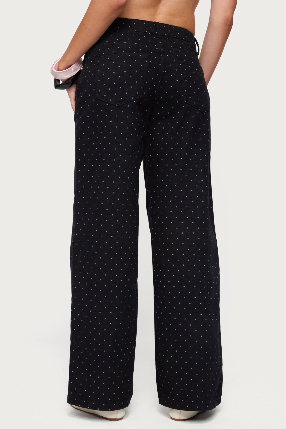 Misha Polka Dot Baggy Low Jeans - Image 5