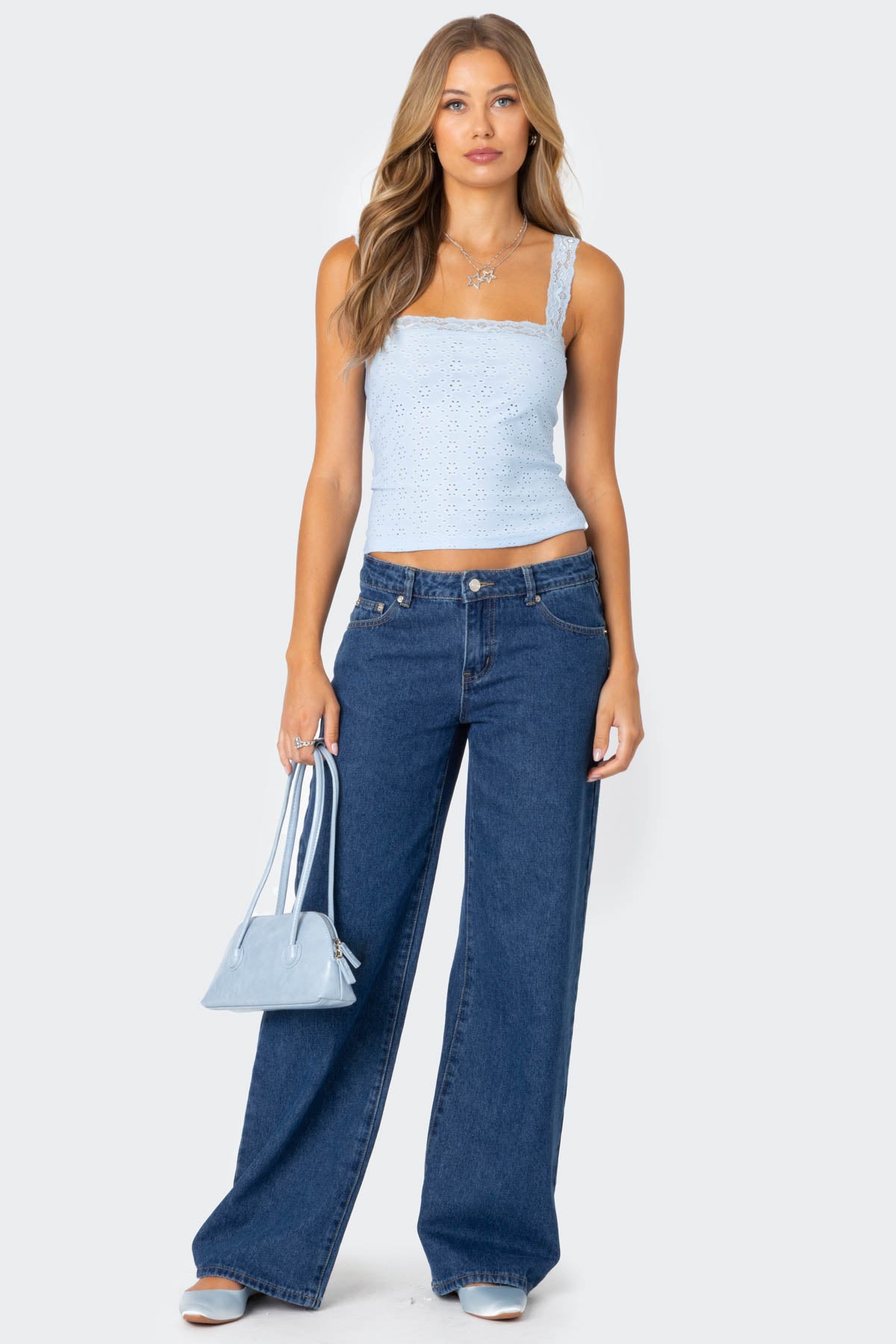 Virginia Lace Trim Eyelet Tank Top - Image 2