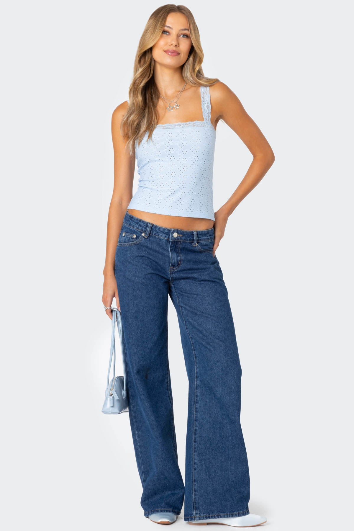 Virginia Lace Trim Eyelet Tank Top - Image 4