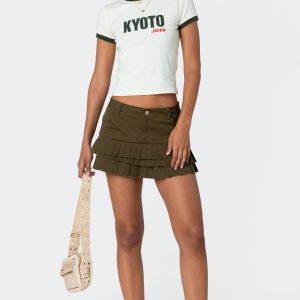 Layered Pleats Mini Skirt