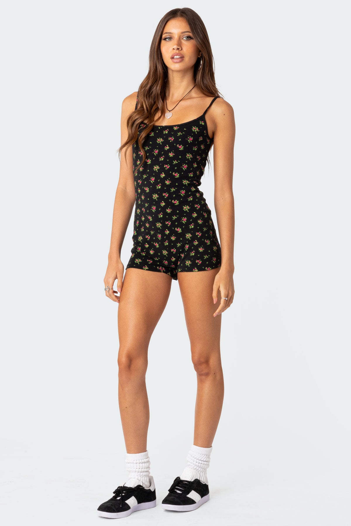 Ditsy Open Back Tie Romper - Image 4