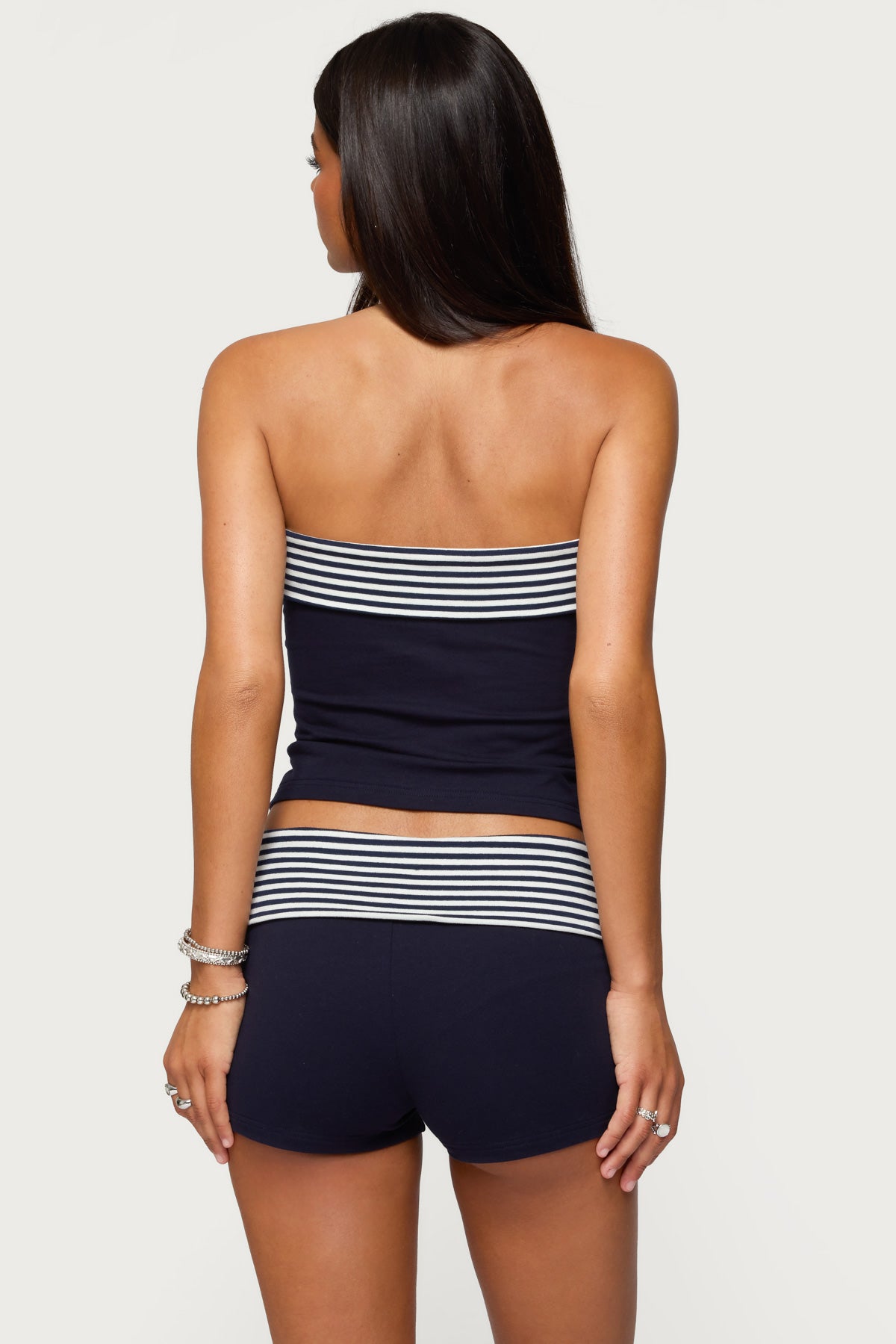 76 Stripey Fold Over Tube Top - Image 4