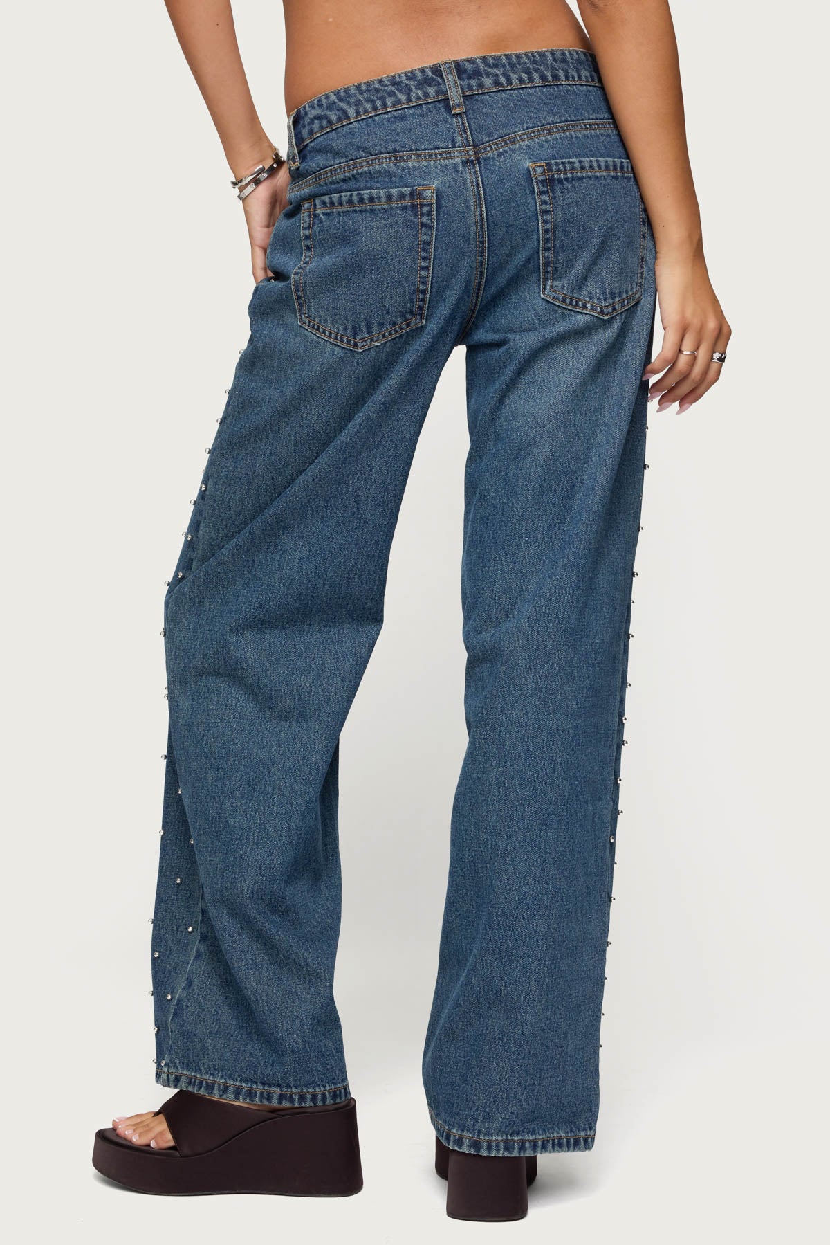 Esmay Studded Low Rise Jeans - Image 5