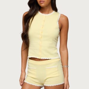 Leila Scalloped Knit Tank Top