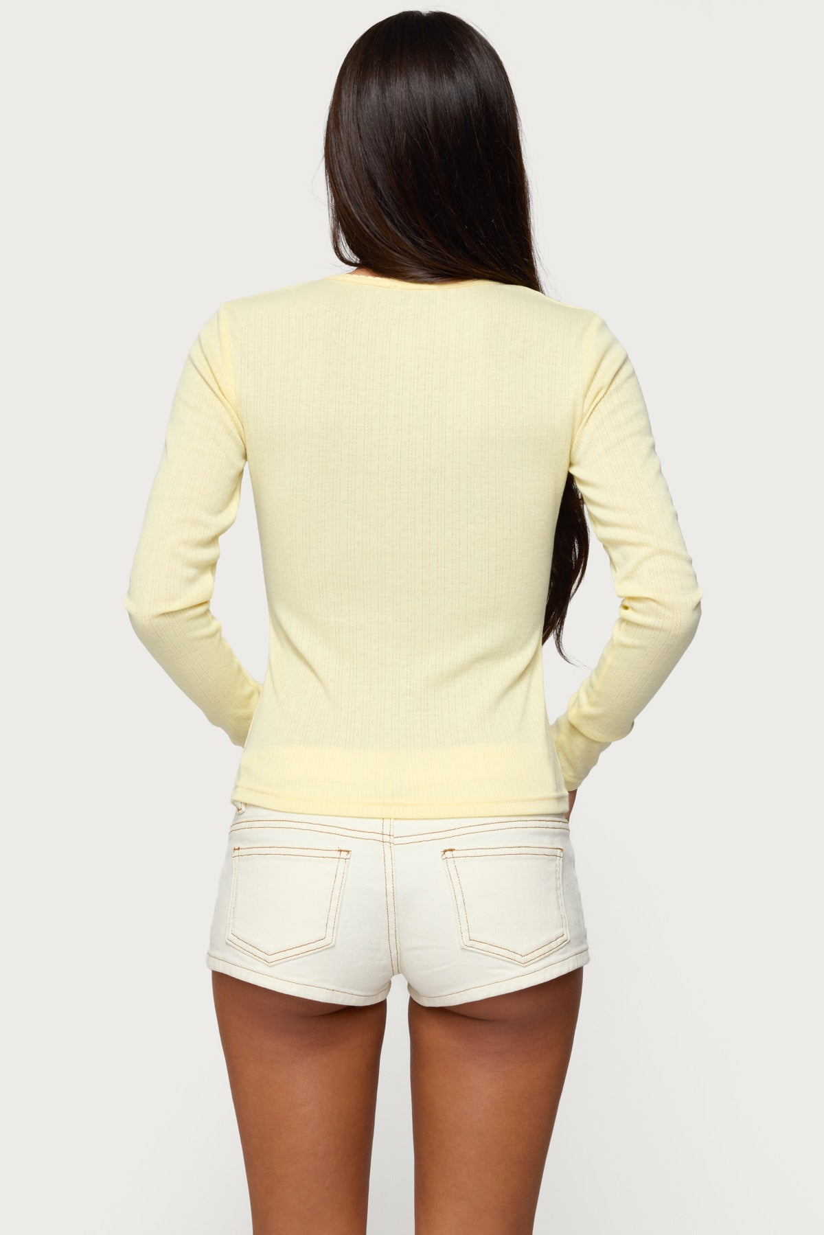 Maeva Button Up Pointelle Top - Image 5