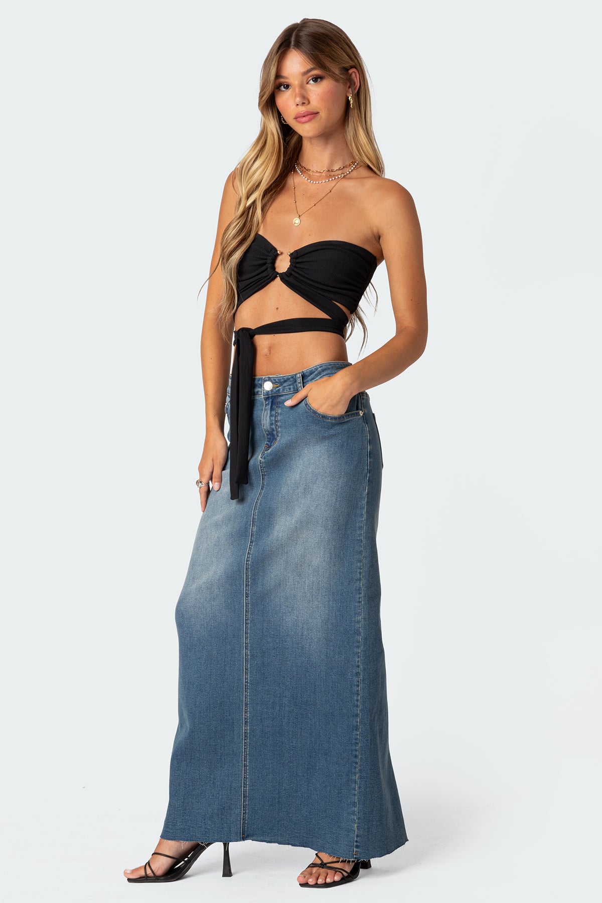 Zia Ribbed Ring Tie Crop Top - Image 5
