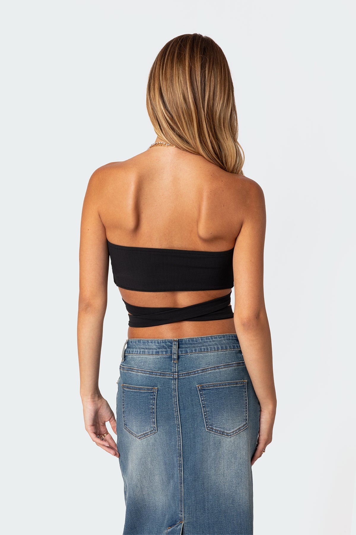 Zia Ribbed Ring Tie Crop Top - Image 4