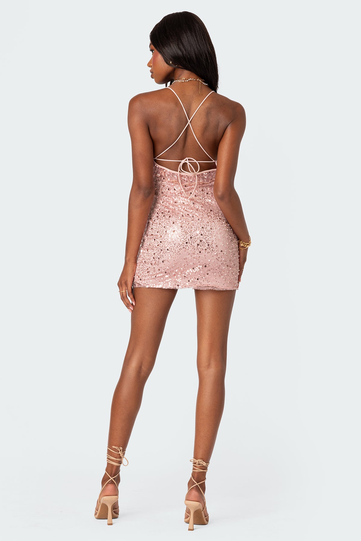 Ballerina Lace Up Sequin Mini Dress - Image 4