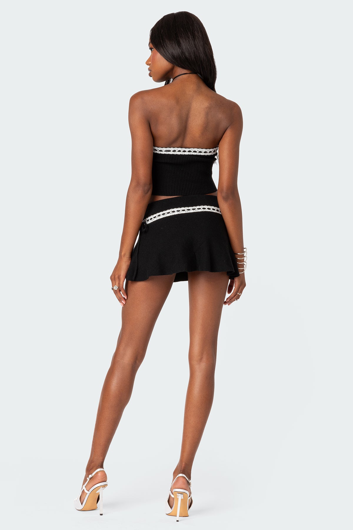 Khloe Lacey Ribbon Knit Tube Top - Image 4