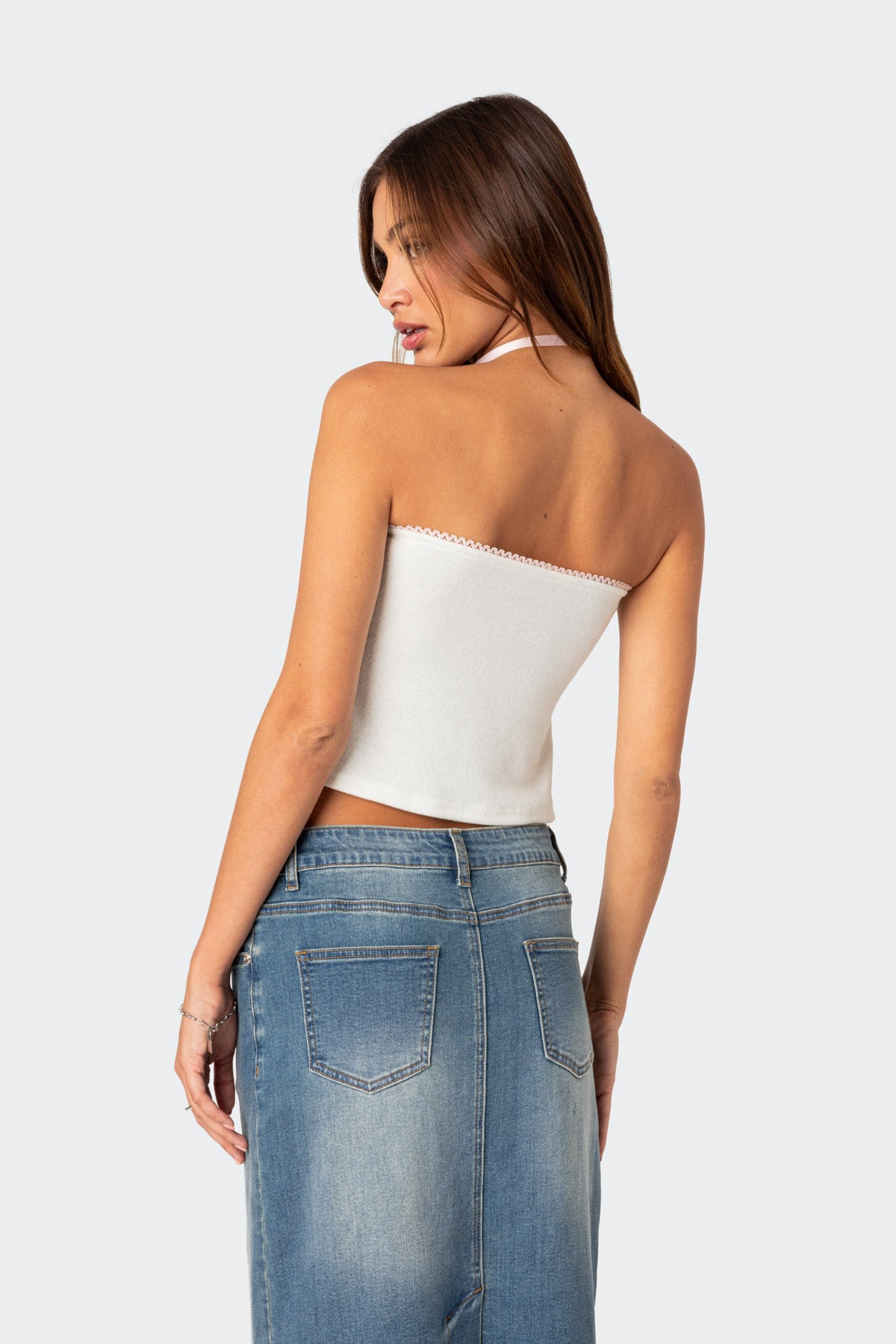 Percy Split Front Pointelle Top - Image 4