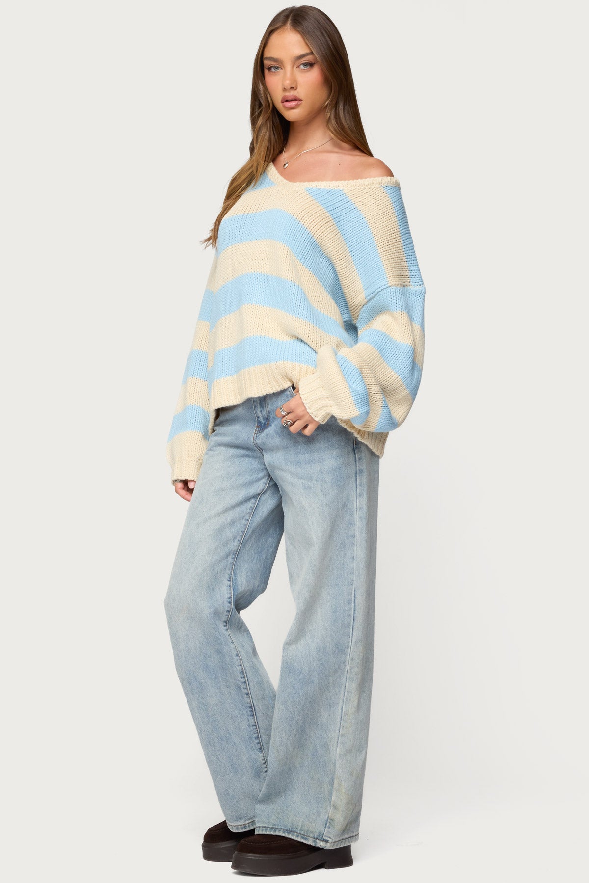 Tracie Striped Oversized Sweater - Image 5