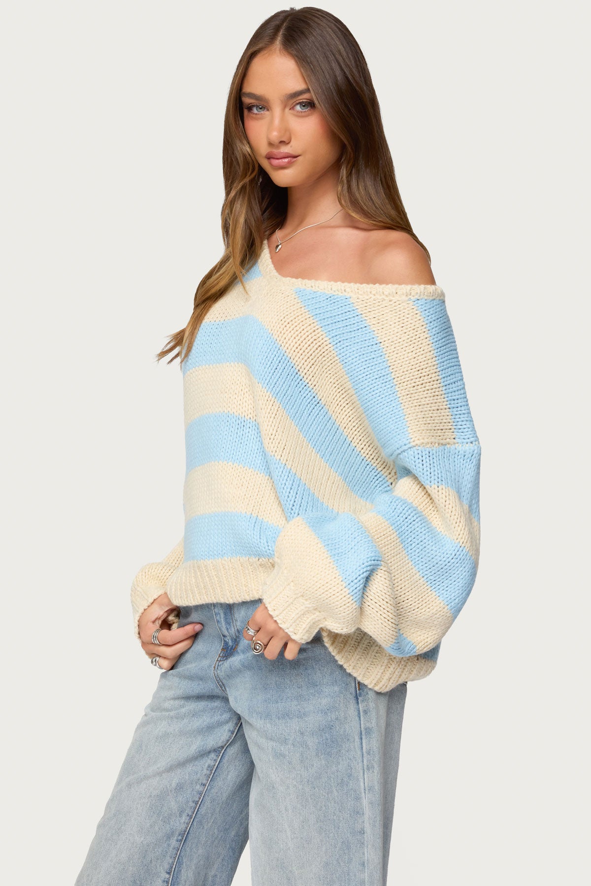 Tracie Striped Oversized Sweater - Image 4