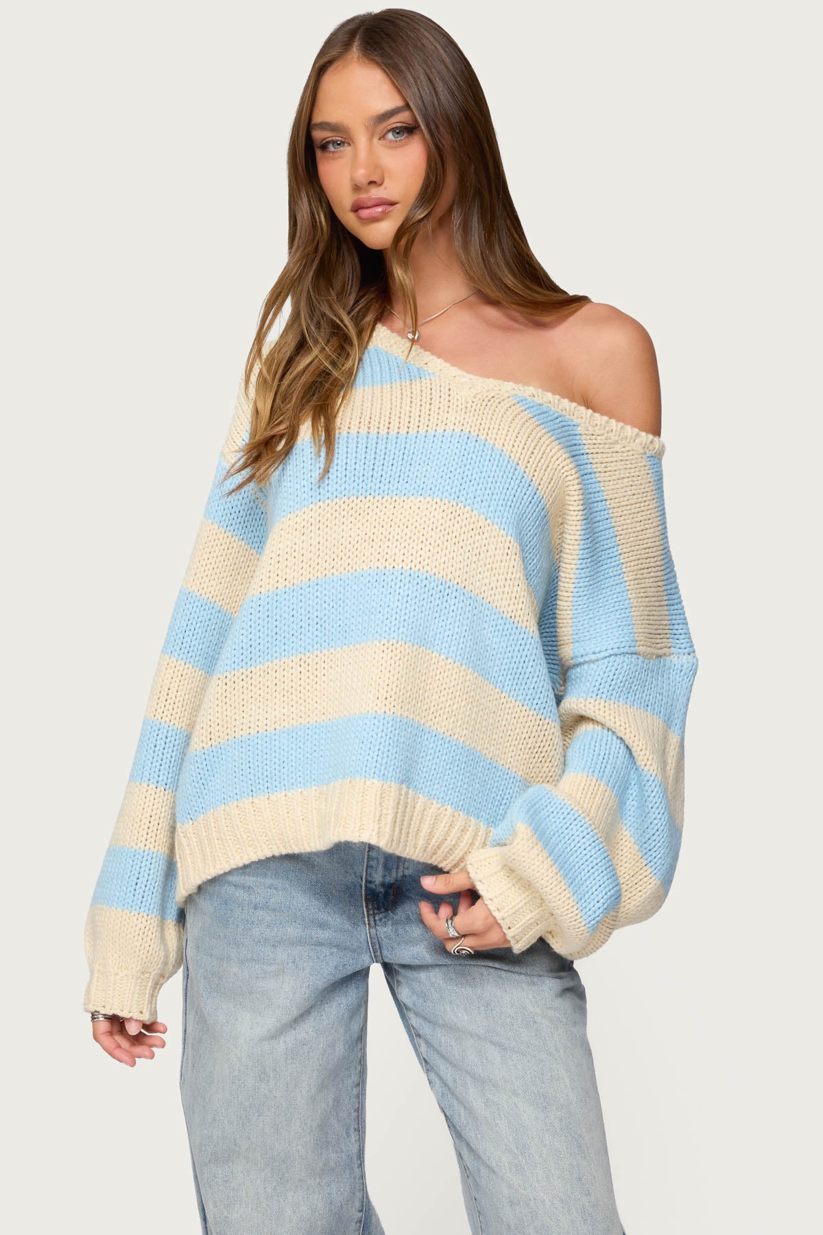Tracie Striped Oversized Sweater - Image 2