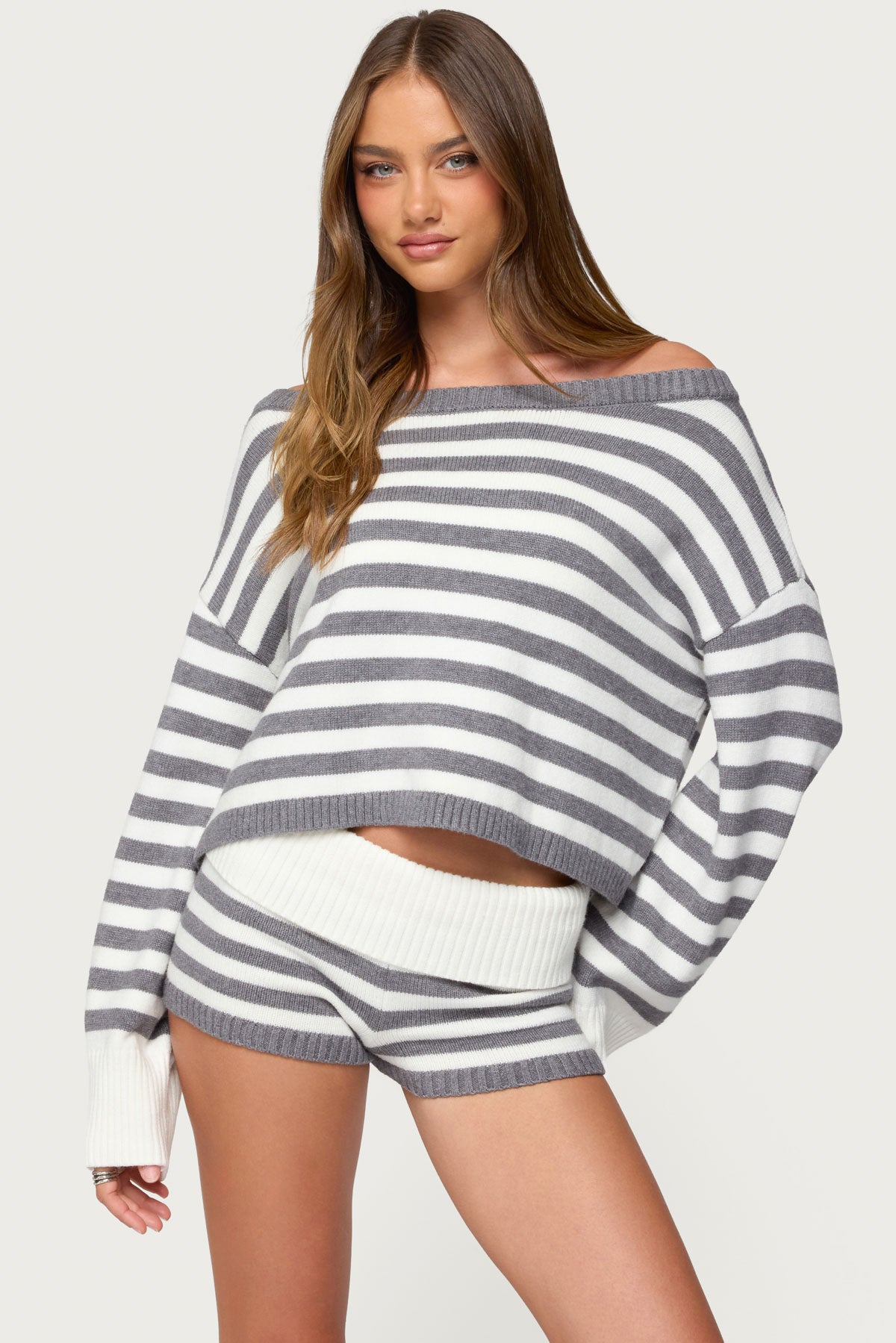 Saphi Striped Oversized Knit Sweater - Image 3