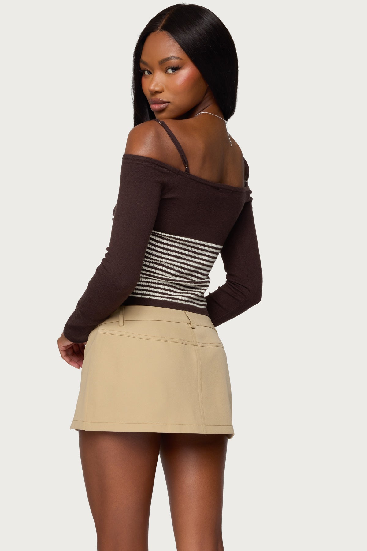 Darya Striped Off Shoulder Knit Top - Image 5