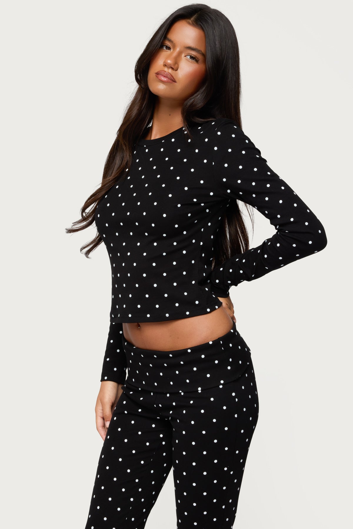Daliya Polka Dot Long Sleeve Top - Image 4